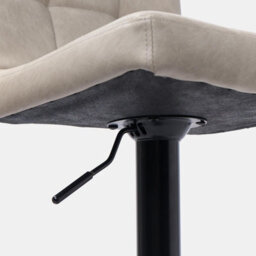 OHS Adjustable Bar Stools X 2 Faux Leather Swivel Seat Kitchen Chair, Beige - thumbnail 6