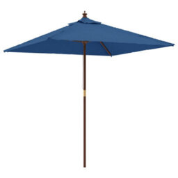Berkfield Garden Parasol With Wooden Pole Azure Blue 198X198X231 Cm - thumbnail 2