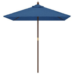Berkfield Garden Parasol With Wooden Pole Azure Blue 198X198X231 Cm - thumbnail 3