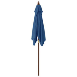 Berkfield Garden Parasol With Wooden Pole Azure Blue 198X198X231 Cm - thumbnail 4