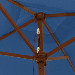 Berkfield Garden Parasol With Wooden Pole Azure Blue 198X198X231 Cm - thumbnail 5