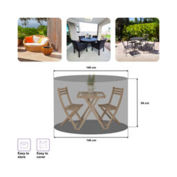 Home Source Duracover 140Cm Heavy Duty Waterproof & Uv Resistant  Small Round Outdoor Patio Furniture Cover - thumbnail 7
