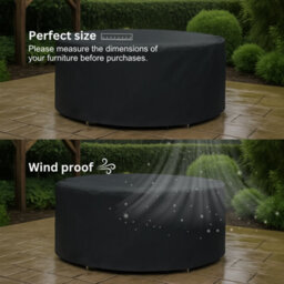 Home Source Duracover 140Cm Heavy Duty Waterproof & Uv Resistant  Small Round Outdoor Patio Furniture Cover - thumbnail 3