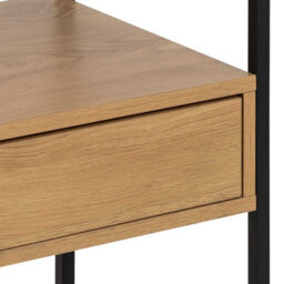 Wyld Haus Wrenna Oak Effect Bedside Table With Tempered Glass Top And Drawer - thumbnail 7