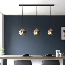 Loops Hanging Ceiling Pendant Light - Copper Mirrored Glass & Matt Black Paint - 3 X 10W Led E27 - thumbnail 4