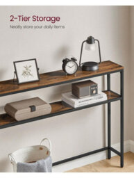 LEDREM Console Table, 2-Tier Sofa Table, 20 X 80 X 80 Cm, Narrow Entryway Table, For Living Room, Bedroom - thumbnail 4