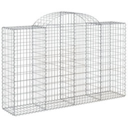 Berkfield Arched Gabion Baskets 7 Pcs 200X50X120/140 Cm Galvanised Iron - thumbnail 3