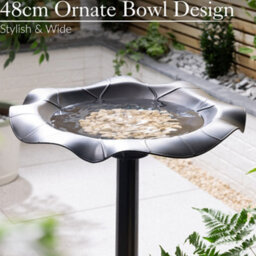 Christow Lily Leaf Resin Garden Bird Bath - thumbnail 3