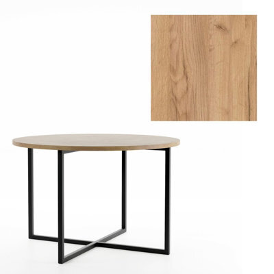 Modern Circular Coffee Table Tollnes Oak Craft Gold - image 1