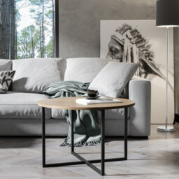 Modern Circular Coffee Table Tollnes Oak Craft Gold - thumbnail 3