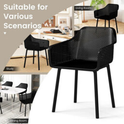 Modern Plastic Dining Chairs Set Of 2 W/ Wide Seat - thumbnail 4