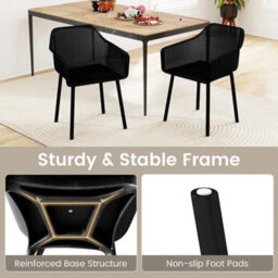 Modern Plastic Dining Chairs Set Of 2 W/ Wide Seat - thumbnail 5