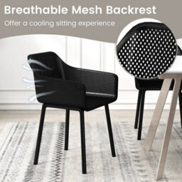 Modern Plastic Dining Chairs Set Of 2 W/ Wide Seat - thumbnail 3