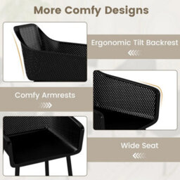 Modern Plastic Dining Chairs Set Of 2 W/ Wide Seat - thumbnail 6
