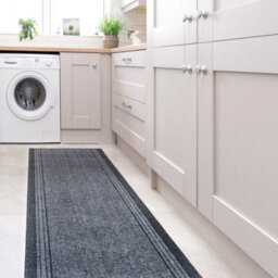 Loomed Grey Hard Wearing Non Slip Cut To Measure Runner Utility Mat 66Cm Wide (2Ft 2In W X 20Ft L) - thumbnail 3