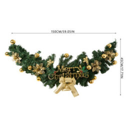 Living And Home Christmas Rattan Wreath, Artificial Hanging Holiday Decoration, 150Cm X 45Cm - thumbnail 8