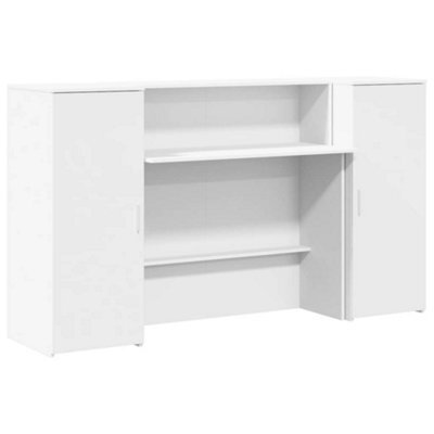 Berkfield Durable Reception Desk White 180X50X103.5 Cm Engineered Wood