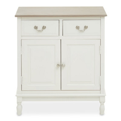 Orsina 2 Drawer Ivory Sideboard Cabinet, Pine Wood Storage Side Board For Kitchen, Dinning Room, Hallway, & Office - image 1