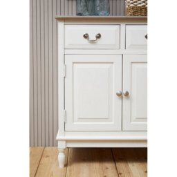Orsina 2 Drawer Ivory Sideboard Cabinet, Pine Wood Storage Side Board For Kitchen, Dinning Room, Hallway, & Office - thumbnail 9