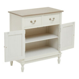 Orsina 2 Drawer Ivory Sideboard Cabinet, Pine Wood Storage Side Board For Kitchen, Dinning Room, Hallway, & Office - thumbnail 3