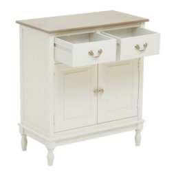 Orsina 2 Drawer Ivory Sideboard Cabinet, Pine Wood Storage Side Board For Kitchen, Dinning Room, Hallway, & Office - thumbnail 4