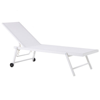 Beliani Sun Lounger Portofino Reclining Metal White - image 1