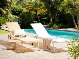 Beliani Sun Lounger Portofino Reclining Metal White - thumbnail 2