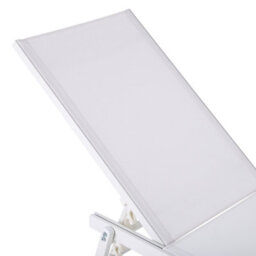 Beliani Sun Lounger Portofino Reclining Metal White - thumbnail 5