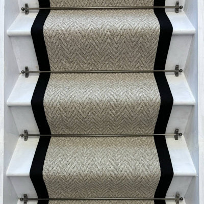 RainbowHome Andes Stair Runner With 100% Cotton Black Border 70 650 - image 1