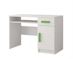 Arte Vibrant White Computer Desk H760mm W1100mm D500mm - Lime Handles For Energetic Learning Spaces