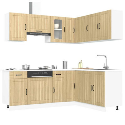 Berkfield 11 Piece Kitchen Cabinet Set Lucca Sonoma Oak Engineered Wood - image 1
