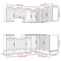 Berkfield 11 Piece Kitchen Cabinet Set Lucca Sonoma Oak Engineered Wood - thumbnail 8