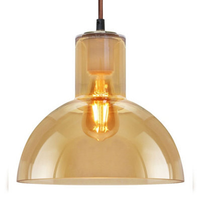 Long Life Lamps Company Modern Vintage Ceiling Gold Glass Pendant Lamp M0223 - image 1