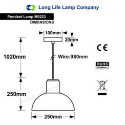 Long Life Lamps Company Modern Vintage Ceiling Gold Glass Pendant Lamp M0223 - thumbnail 2