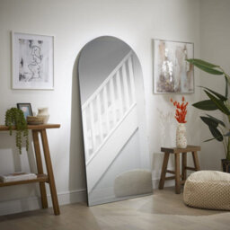 The Online Mirror Shop Leaner Mirror Simplistic Arched Shape With Black Outline Venetian H 170Cmxw 80Cmxd 5Cm For Hanging In Bedroom