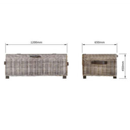 Fwstyle Assembled Lift Up Storage Coffee Table Kubu Rattan Pine - thumbnail 5
