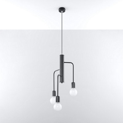 Sollux Lighting Duomo Steel Black 3 Light Classic Chandelier