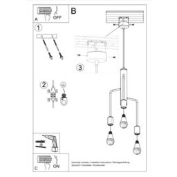 Sollux Lighting Duomo Steel Black 3 Light Classic Chandelier - thumbnail 5