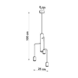 Sollux Lighting Duomo Steel Black 3 Light Classic Chandelier - thumbnail 4
