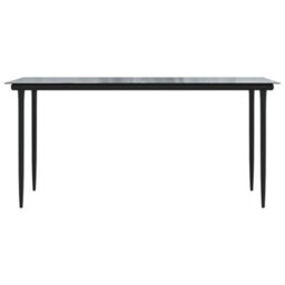 Berkfield Garden Dining Table Black 160X80X74Cm Steel And Tempered Glass - thumbnail 3