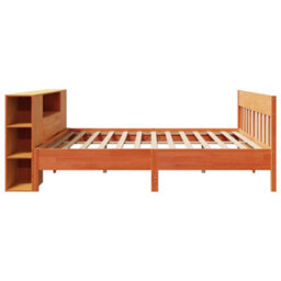 Berkfield Bookcase Bed Without Mattress Wax Brown 200X200Cm Solid Wood Pine - thumbnail 5