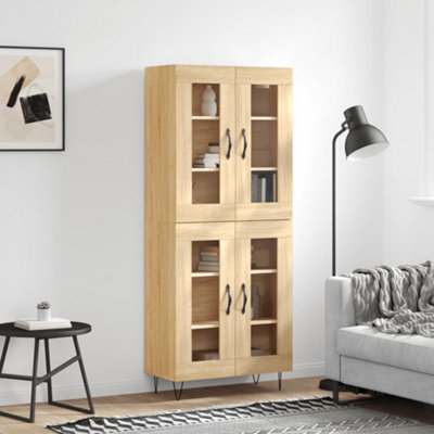 Berkfield Highboard Sonoma Oak 69.5X34X180 Cm Engineered Wood - image 1
