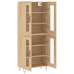 Berkfield Highboard Sonoma Oak 69.5X34X180 Cm Engineered Wood - thumbnail 4