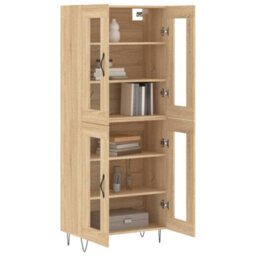 Berkfield Highboard Sonoma Oak 69.5X34X180 Cm Engineered Wood - thumbnail 3
