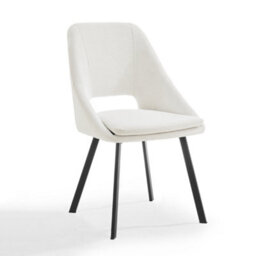 Home Detail Rocco Concrete Effect Dining Table & Ivory Fabric Bilbao Chairs, 6 Seater - thumbnail 4