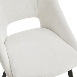 Home Detail Rocco Concrete Effect Dining Table & Ivory Fabric Bilbao Chairs, 6 Seater - thumbnail 6