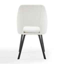 Home Detail Rocco Concrete Effect Dining Table & Ivory Fabric Bilbao Chairs, 6 Seater - thumbnail 5