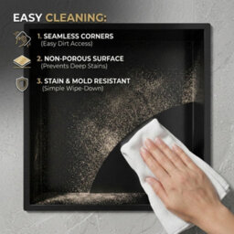 ARKO BATHROOM Arko Stainless Steel Shower Niche Wall Insert, Bathroom Shower Storage Shelf, Black - thumbnail 3