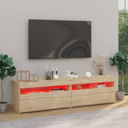 Berkfield Tv Cabinets 2 Pcs With Led Lights Sonoma Oak 75X35X40 Cm - thumbnail 6