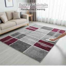Modern Box Design Area Rug Soft Thick Pile Carpet Living Room Bedroom Kitchen Non Shedding Polypropylene Rug 120X170 Cm - thumbnail 3